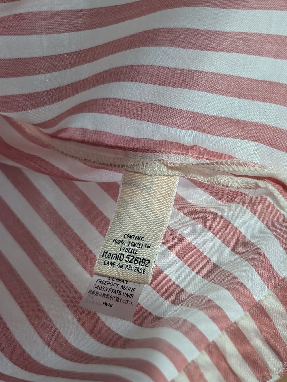 NEW L.L. Bean Women’s Pink and White Stripe Button-Up Short Sleeve Shirt 2x *R25 - Picture 10 of 10
